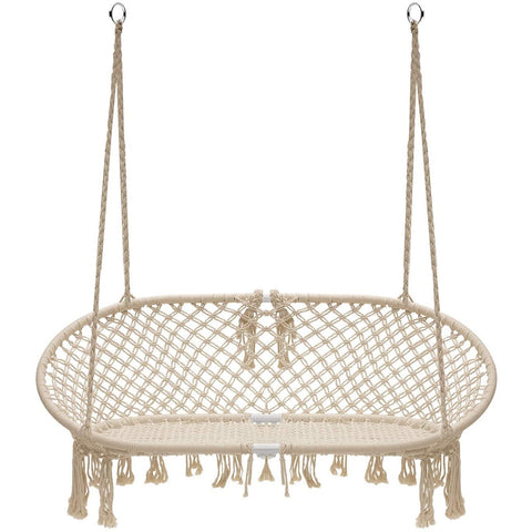 Macramé Double Bench Swing - Sorbus Home Macramé Double Bench Swing - Sorbus Home