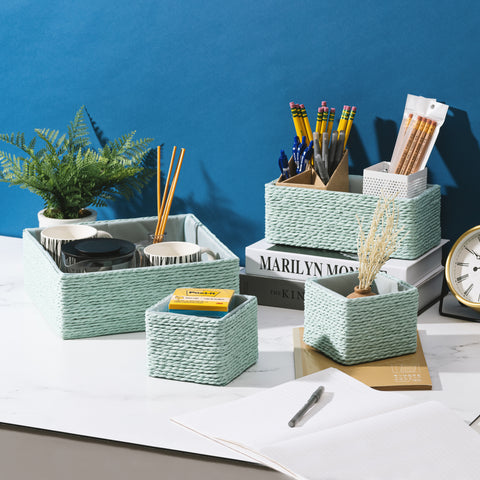 Rope Storage Baskets Woven Paper (Set of 4) Rope Storage Baskets Woven Paper (Set of 4)