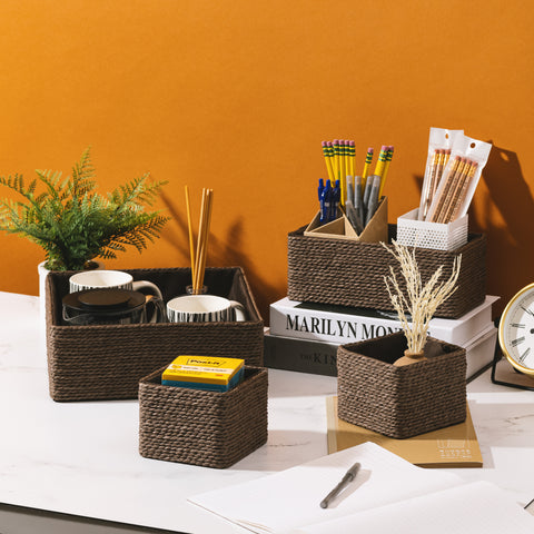Rope Storage Baskets Woven Paper (Set of 4) Rope Storage Baskets Woven Paper (Set of 4)