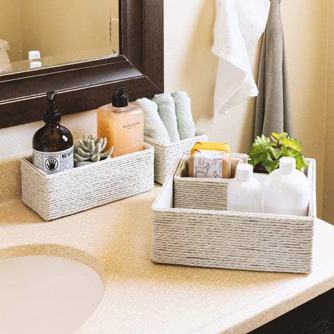 Rope Storage Baskets Woven Paper (Set of 4) Rope Storage Baskets Woven Paper (Set of 4)