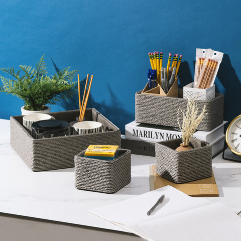 Rope Storage Baskets Woven Paper (Set of 4) Rope Storage Baskets Woven Paper (Set of 4)