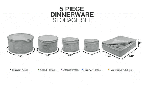 5-Piece Dinnerware Storage Set (Service for 12)