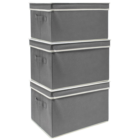 Storage Box Bins With Lid (Set of 3) Storage Box Bins With Lid (Set of 3)