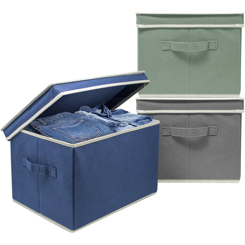 Storage Box Bins With Lid (Set of 3) Storage Box Bins With Lid (Set of 3)