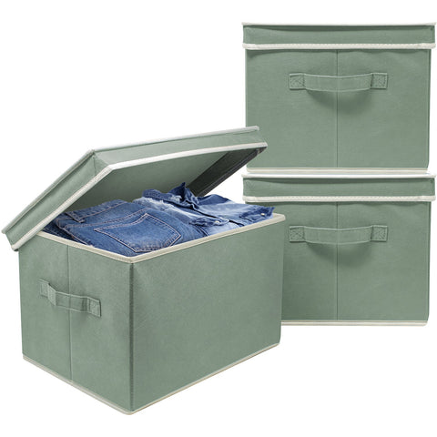 Storage Box Bins With Lid (Set of 3) Storage Box Bins With Lid (Set of 3)