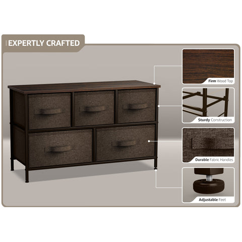 5 Drawer Wide Short Dresser 5 Drawer Wide Short Dresser