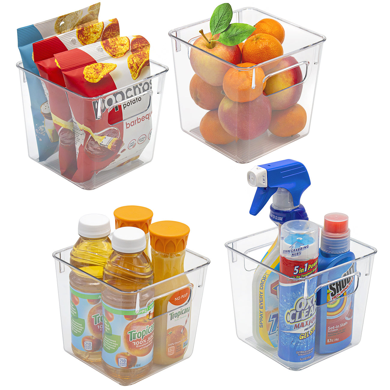 Smart Store Clear Compact Plastic Bins 4-Pack with Clear Lids
