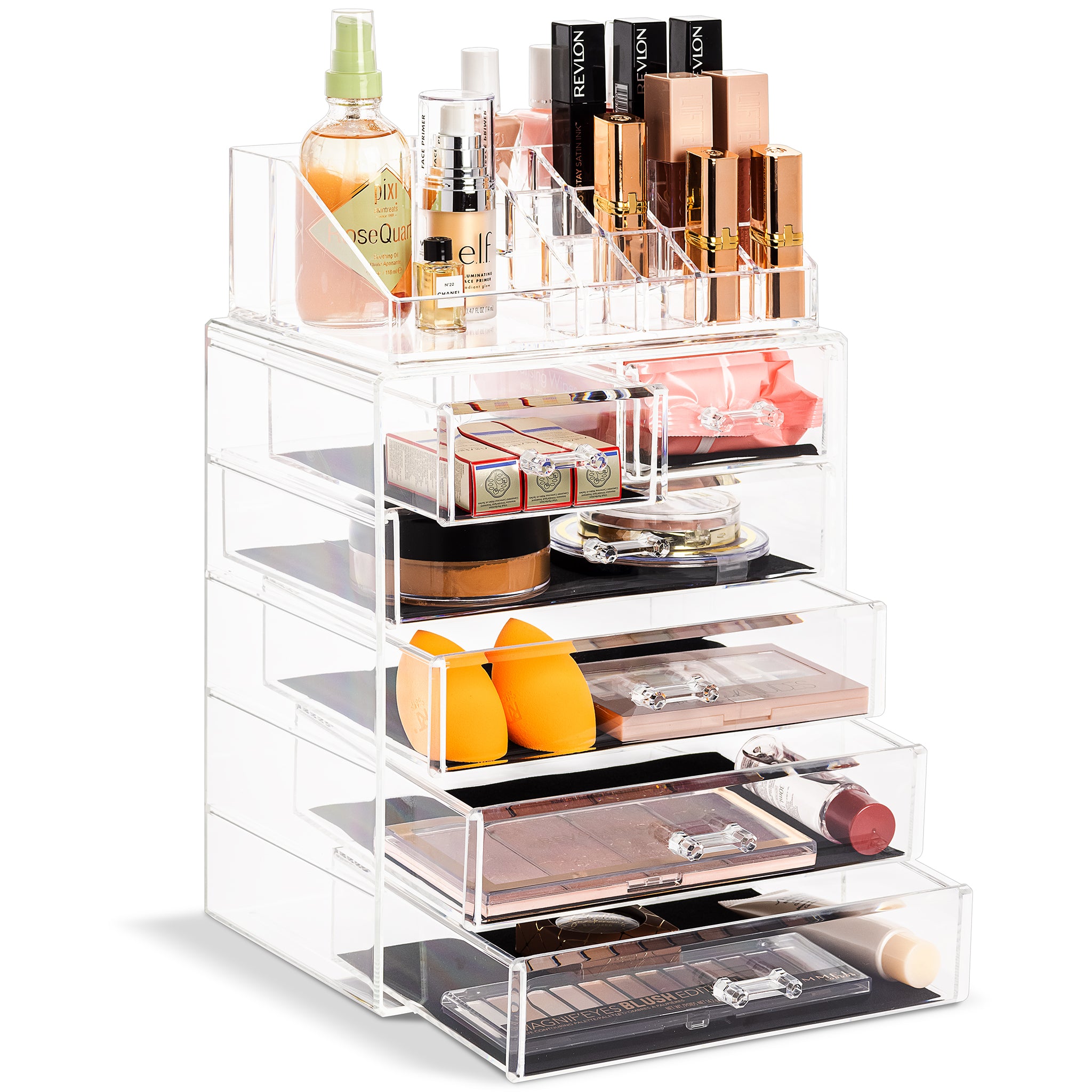 Beautify Makeup Organiser, Grey Velvet Cosmetic Storage Caddy with
