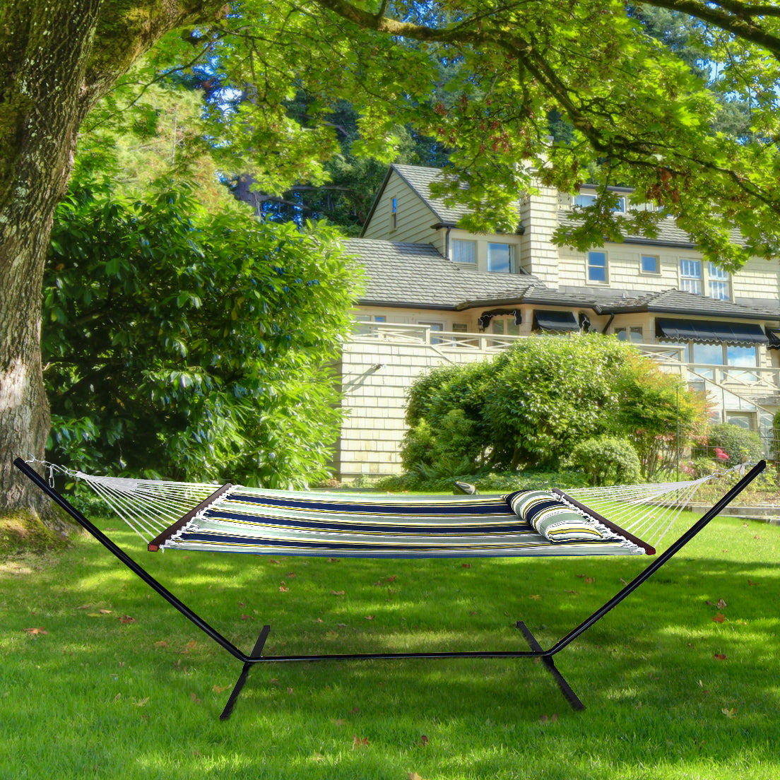 Hammock with Spreader Bars & Frame (Multi-color) - Sorbus Home Hammock with Spreader Bars & Frame (Multi-color) - Sorbus Home