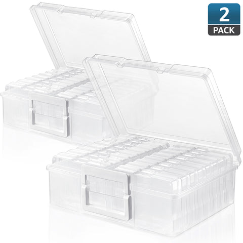 Clear Photograph Organizer Box with Cases