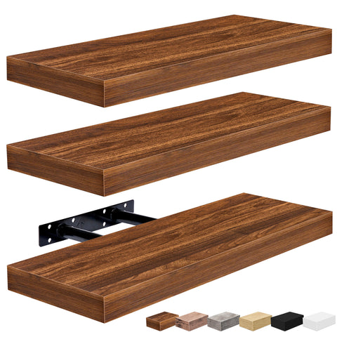 Rustic Rectangle Floating Shelves (3 Pack)