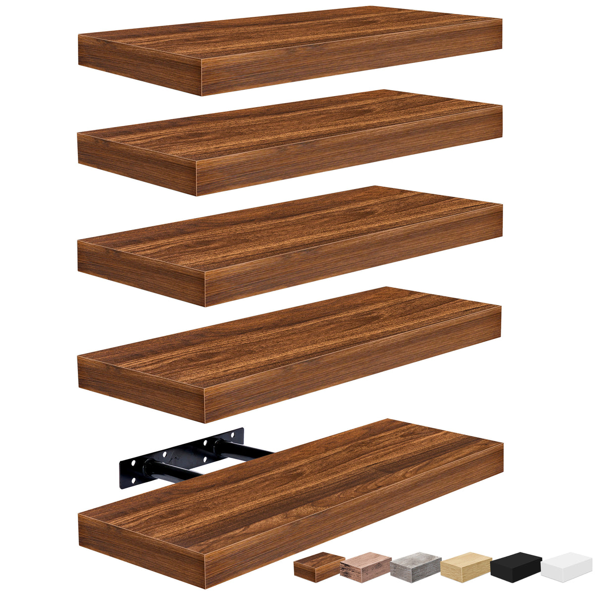 Wall Mounted Floating Shelves (5 Pack) - Sorbus Home