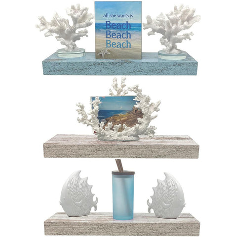 Coastal Rectangle Floating Shelves (3 Pack)