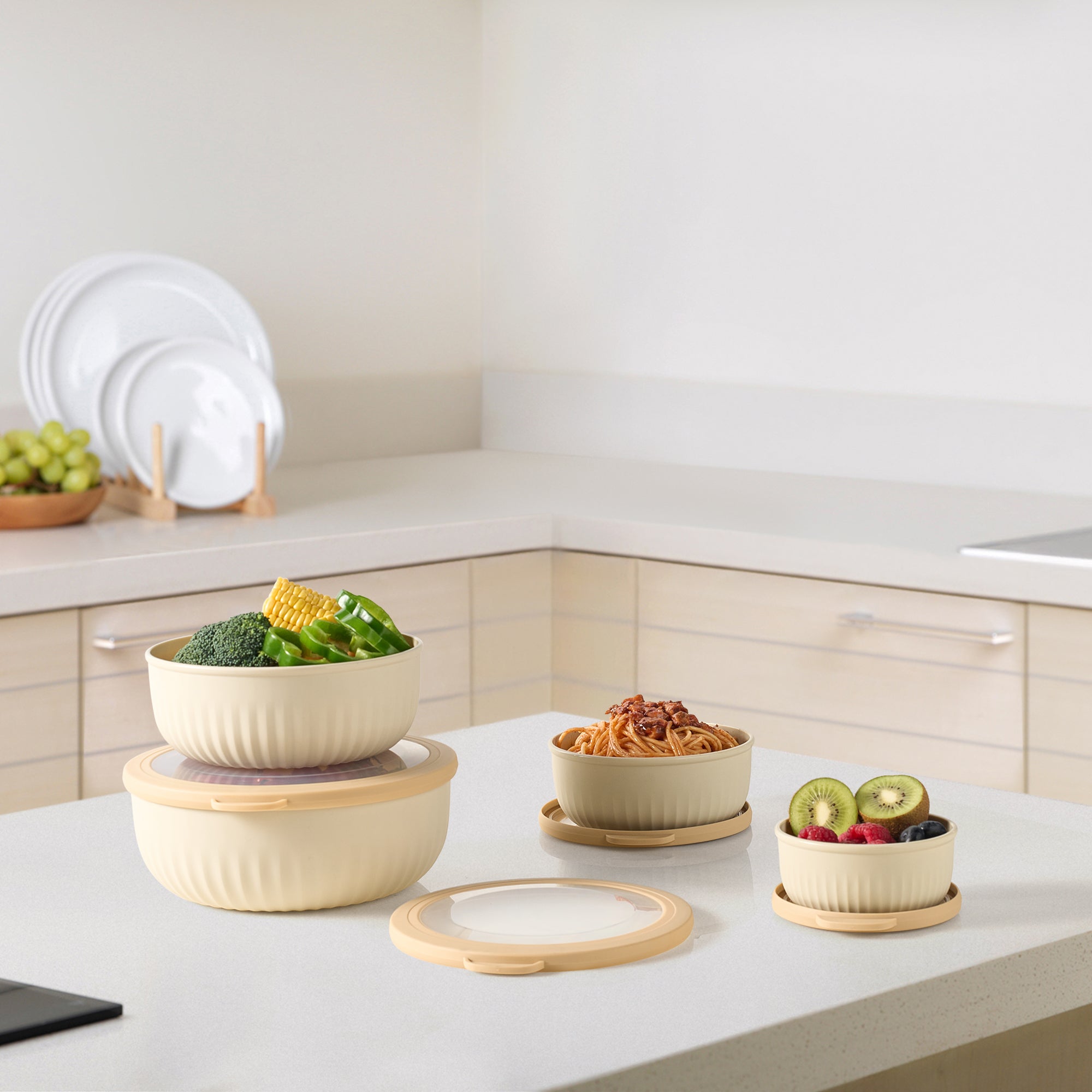 4-Pack Nesting Food Storage Containers with Lids - Sorbus Home