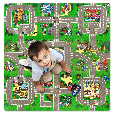 Floor Traffic Play Mat Interlocking Set (9 Pc)