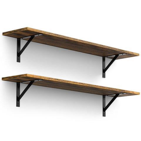 Wall Shelves with Metal Bracket (Set of 2)