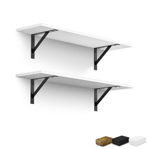 Wall Shelves with Metal Bracket (Set of 2)
