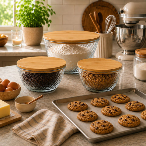 Glass Bowl Set with Airtight Lids