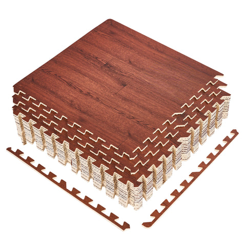 16 Tiles 64 Sq ft Wood Grain Foam Tiles