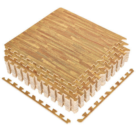 16 Tiles 64 Sq ft Wood Grain Foam Tiles