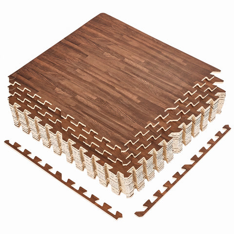 16 Tiles 64 Sq ft Wood Grain Foam Tiles
