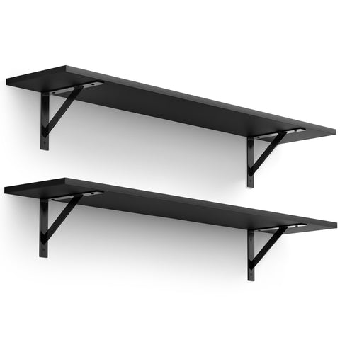 Wall Shelves with Metal Bracket (Set of 2)