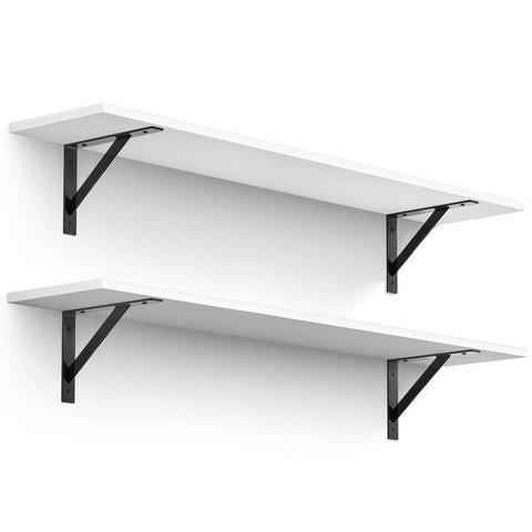 Wall Shelves with Metal Bracket (Set of 2)