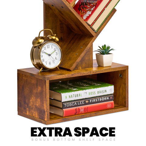 7 Tier Tree Bookshelf with Storage