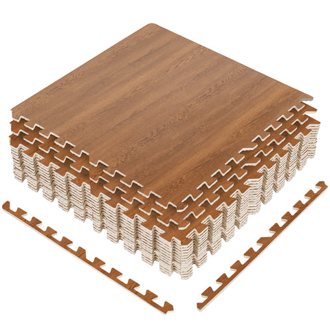 16 Tiles 64 Sq ft Wood Grain Foam Mats
