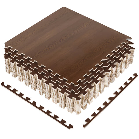 16 Tiles 64 Sq ft Wood Grain Foam Mats