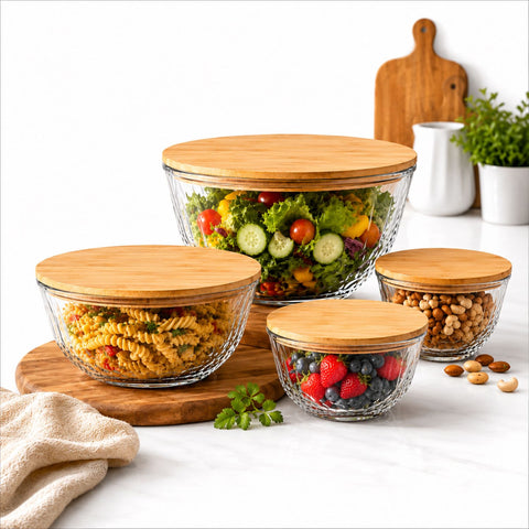 Glass Bowl Set with Airtight Lids