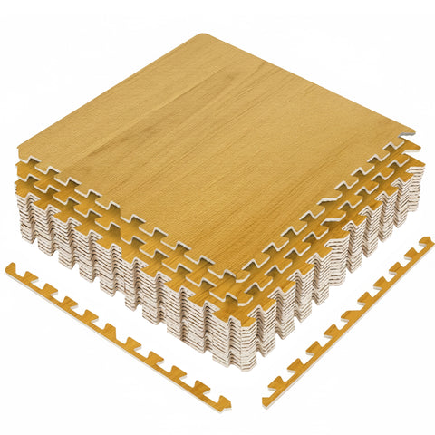 16 Tiles 64 Sq ft Wood Grain Foam Mats
