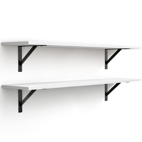 Wall Shelves with Metal Bracket (Set of 2)