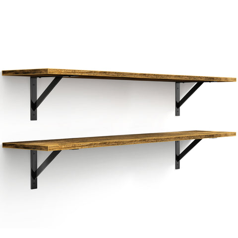 Wall Shelves with Metal Bracket (Set of 2)