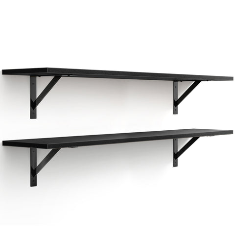 Wall Shelves with Metal Bracket (Set of 2)