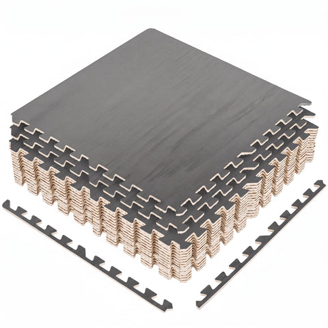 16 Tiles 64 Sq ft Wood Grain Foam Mats