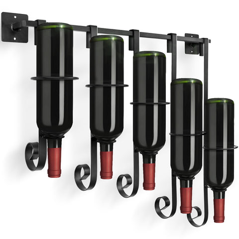 5 Bottle Wine Rack with Hanging Slats