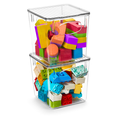 Clear Plastic Bins w/ Lids for Toys (Small)