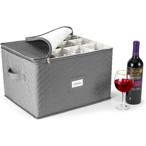 12 Glass Stemware Storage Quilted Case