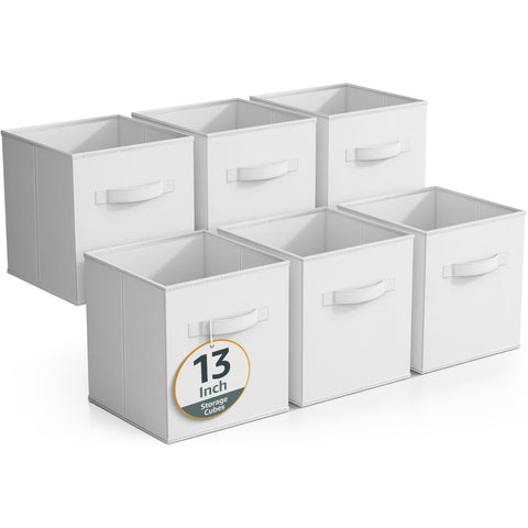 13" Large Cube Storage Bins (6 Pack Multi)