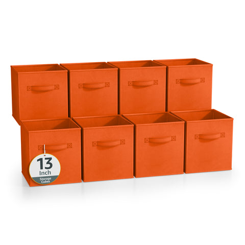 13" Cube Storage Bins (8 Pack, Solid Colors)