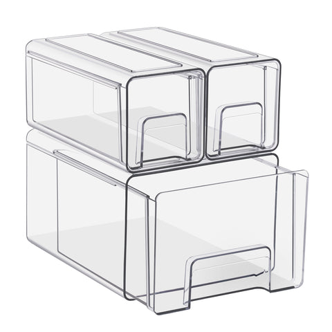 Clear Storage Drawers Case with Handles