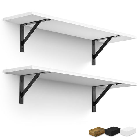 Wall Shelves with Metal Bracket (Set of 2)