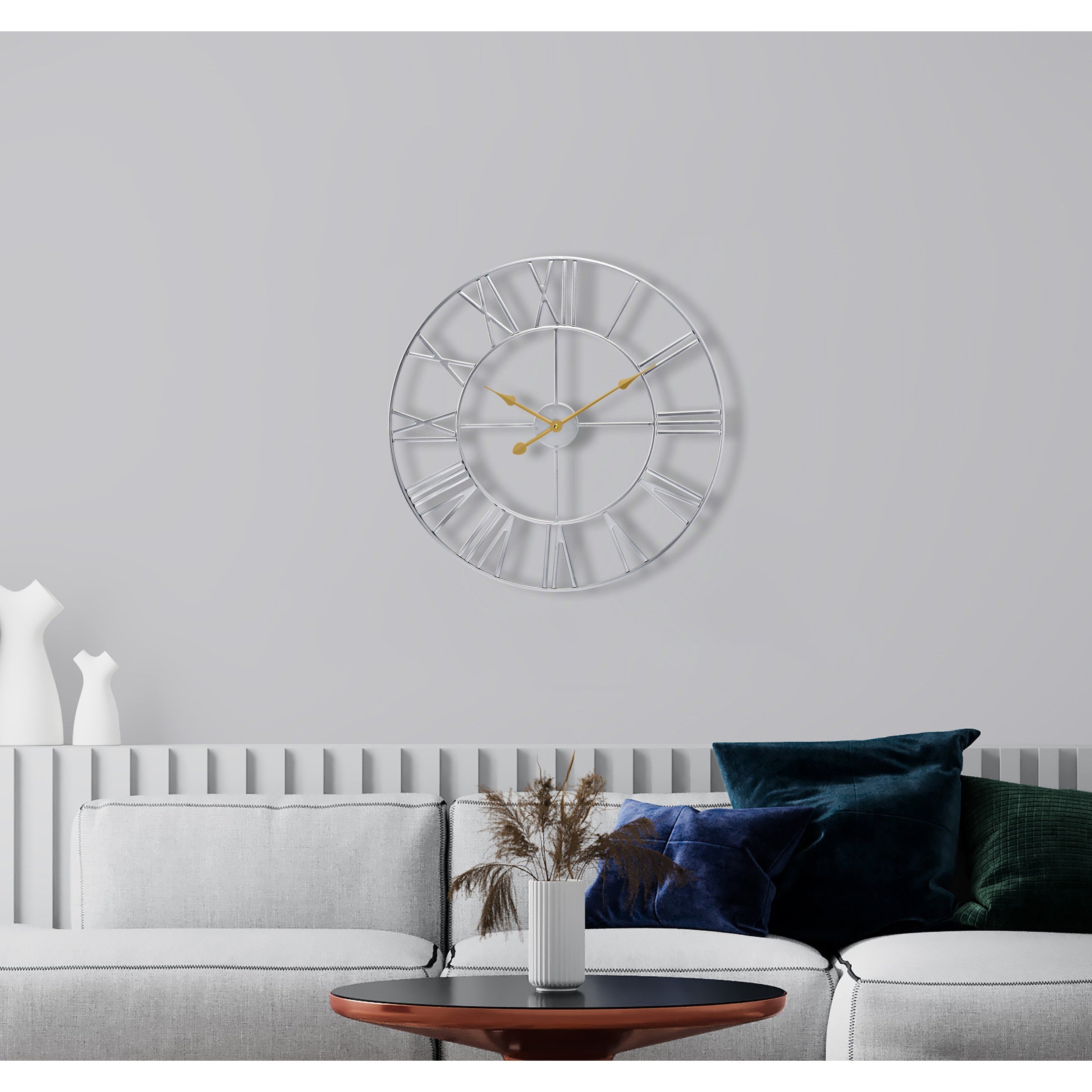 Silver Wall Clock