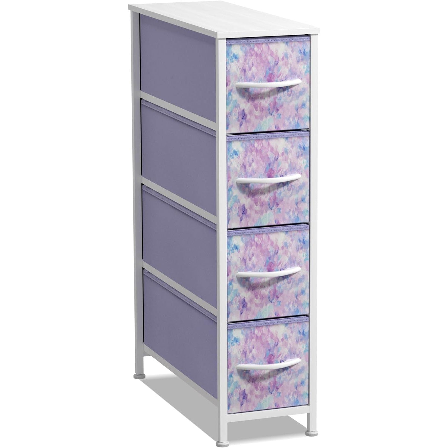 purple and pink dresser Resenkos 5 Drawer Dresser with Gold Handle, Nursery Dresser Chest Of Drawers Organizer, Pink