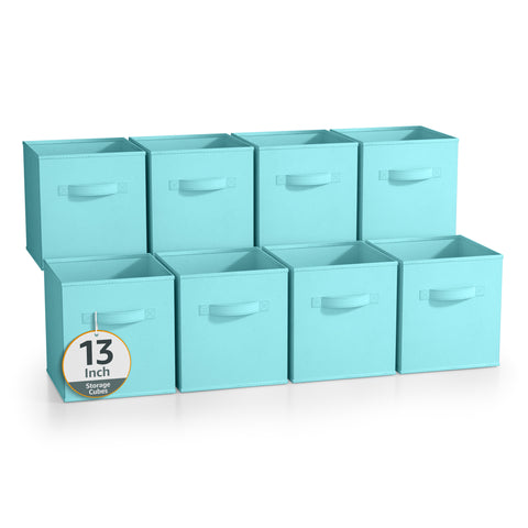 13" Cube Storage Bins (8 Pack, Solid Colors)