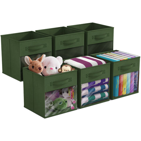 11" Storage Bin with Clear Window – 6 Pack