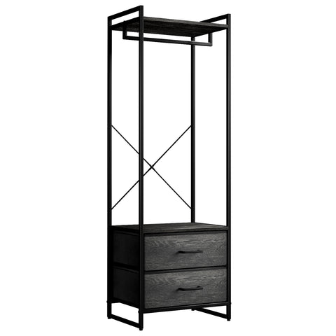 2 Drawer Tall Clothing Rack Storage