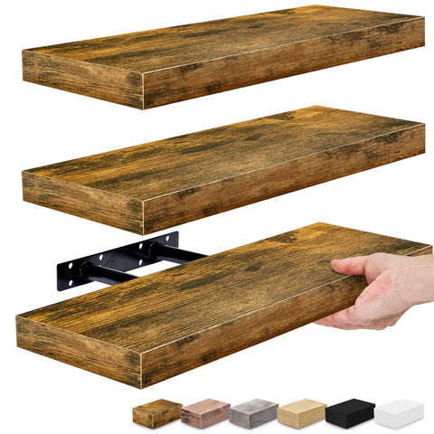 Rustic Rectangle Floating Shelves (3 Pack)