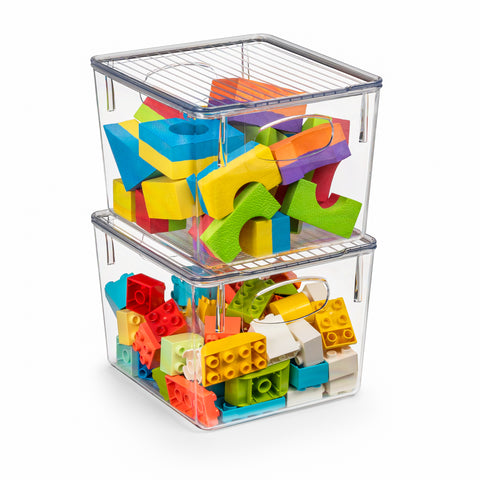 Plastic Bins with Lid Set (Medium)